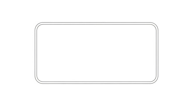 Simple Rounded Rectangle Outline Graphic Element.