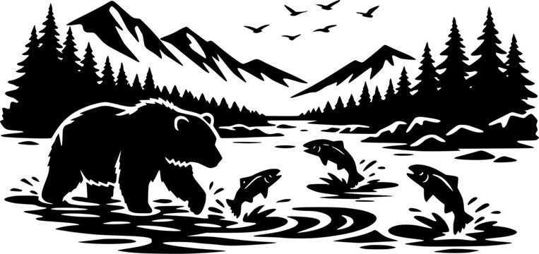 animals in the forest vector design 