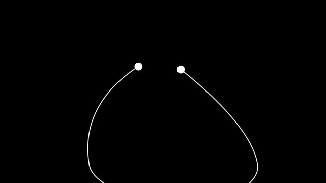 Path Line Transition Animation With Moving White Paths Connecting Into A Central Circle That Expands To Full Screen. Minimal Geometric Motion Graphic On Black Background.