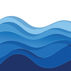 Obraz premium Silhouette abstract blue wave pattern background design with varying shades of blue horizontal waves silhouette abstract
