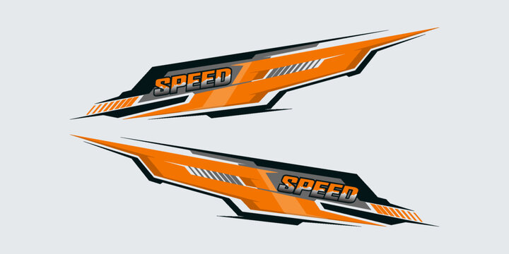 Side body graphic sticker design for car vectors. design stripes sports for car wrap. racing decals for tuning.
