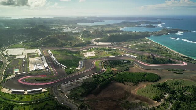 Aerial Drone Shot Mandalika Circuit Lombok Indonesia Motorsport