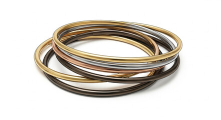 Naklejka premium Stack of Metal Bangles Jewelry Accessories.