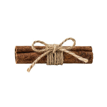 Two cinnamon sticks tied with twine bow