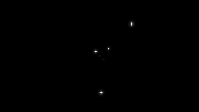 4K Twinkle Sparkling Stars Shine Animation with Transparent Alpha Channel, Vector Doodle Style Blinking Effects, Glowing Sparkles, Magical Starry Night Background Motion Loop Video Overlay