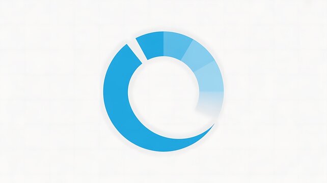 Blue gradient circular chart, pie chart icon, business infographic element, data visualization