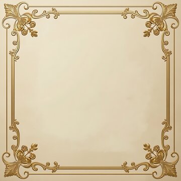 Classic Ornamental Border Background with Elegant Golden Vines