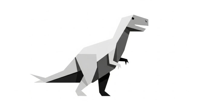 Stylized Dinosaur Illustration Geometric Style.