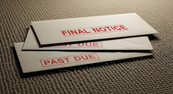 Overdue notice letters, final notice cards, past due reminders, payment overdue bills
