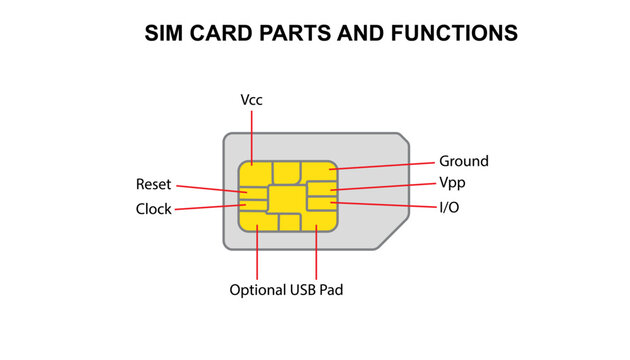 SIM Card Parts and Functions Diagram