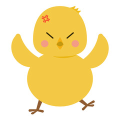 プンプンと怒っているヒヨコ © ゴエママ