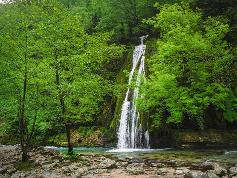 Kaghu Waterfall, located in Georgia in the Samegrelo region.