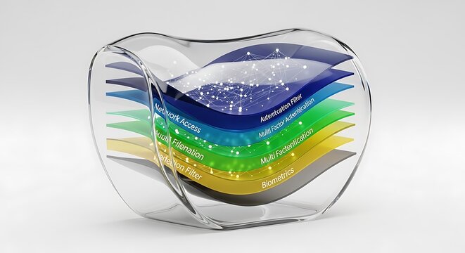 Cyber security network layers and data protection concept