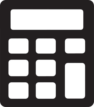 Graphic illustration of a basic calculator with white buttons on gray background