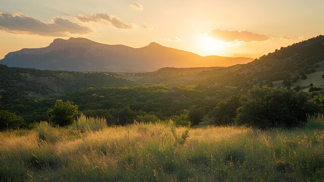 Evening on the hill with mountain views 