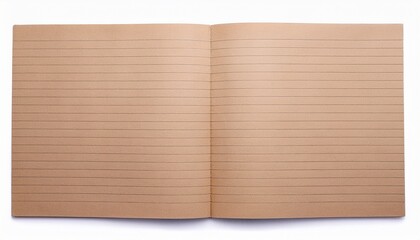 Naklejka premium empty blank brown beige sheet and lined notebook paper page isolated on white background paper texture horizontal lines perfect for stationery office or school designs and mockup