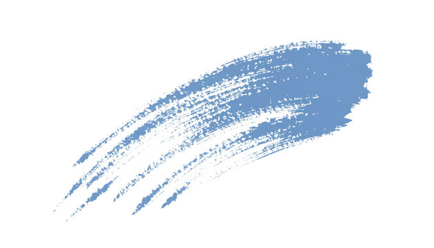 A rough, artistic dry brush stroke in powder blue, visible bristles, transparent background, professional design element. K