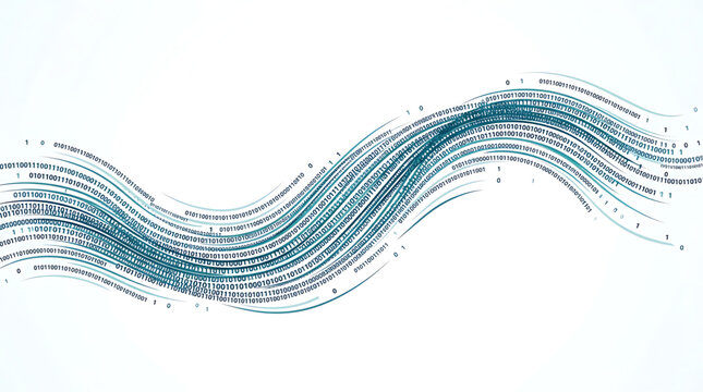 Abstract digital wave with binary code