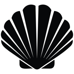 Black silhouette illustration of a sea shell isolated on a plain white background vector. © MSTSHAHANARA