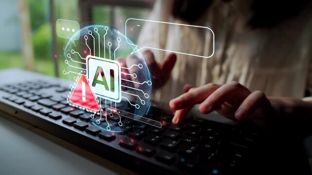 AI interface showing prompt error warning and system alert. AI prompt failure can lead to incorrect output or hallucination. Managing AI prompt error is crucial in safe AI deployment. Muxer