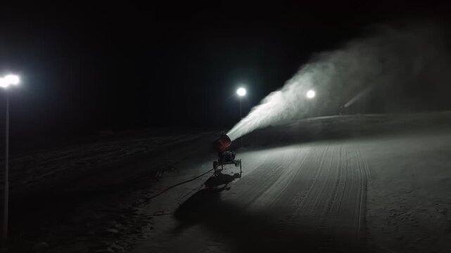 Dark Hours Technician Meticulously Finetunes Snow Grooming Devices Ensuring Optimal Performance