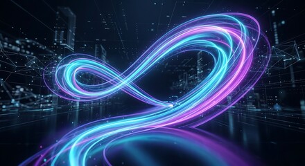 Fototapeta premium Futuristic Holographic Neon Flow