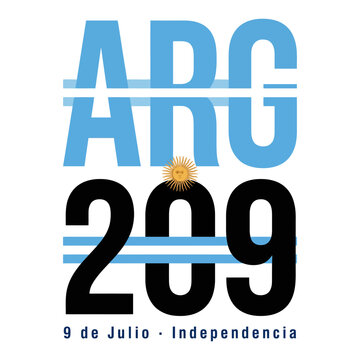 Argentina Independence Day logo with ARG 209 text