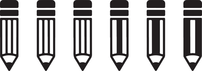 Five black pencils standing upright in a row © Ranaart