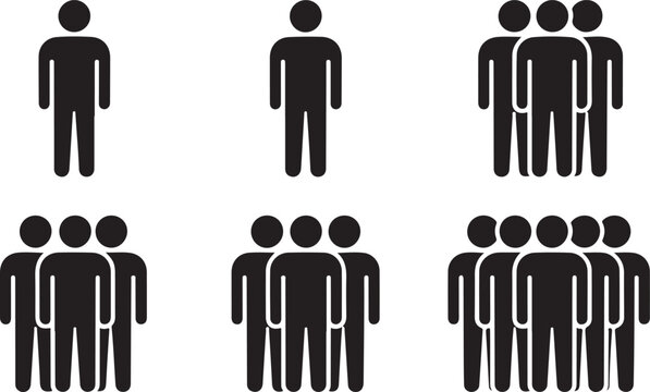 Group icons showing increasing crowd sizes