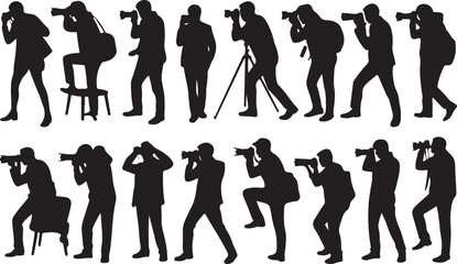 Photographers in various shooting poses © Ranaart