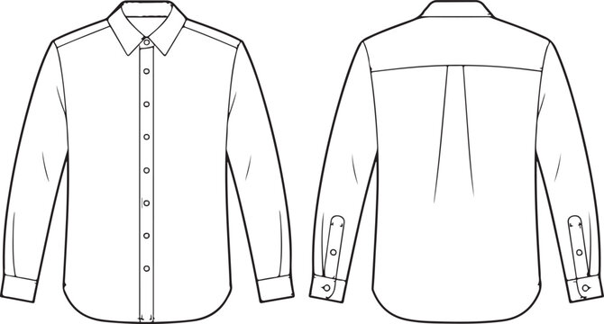 Classic men's button-down shirt front and back view