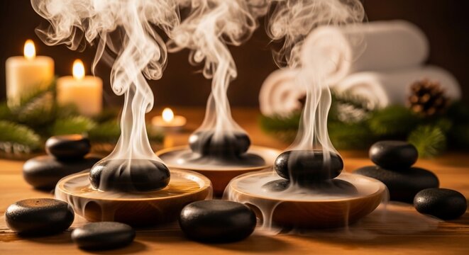 Hot Stones and Steam in Spa Setting