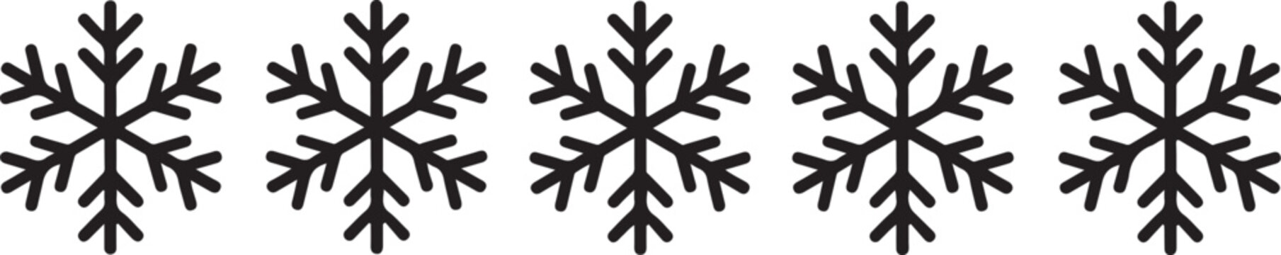 Black symmetrical snowflake vector illustration