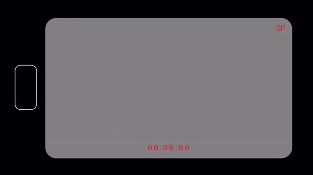 Vintage Super 8mm Film Recording Overlay Animation with Blinking REC Indicator and 30 Second Running Time Counter on Dark Background