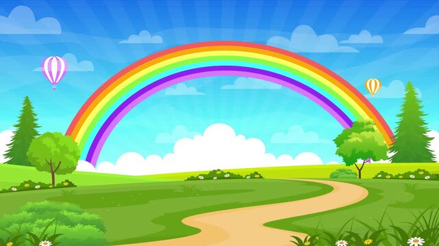 Rainbow Cartoon loop Background