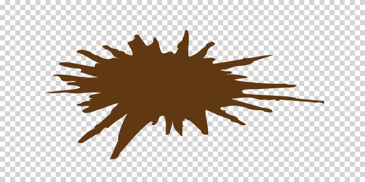 Brown splatter paint stain or ink blot grunge texture element with artistic effect messy paint coffee stain mud splatter distressed element artistic background dark brown