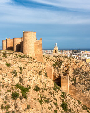 Scenic panoramic view on a sunny afternoon in Almeria, Andalusia, Spain.