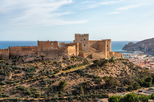Scenic panoramic view on a sunny afternoon in Almeria, Andalusia, Spain.