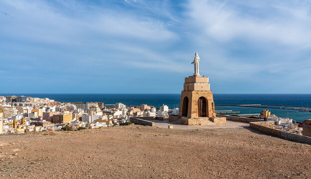 Scenic panoramic view on a sunny afternoon in Almeria, Andalusia, Spain.