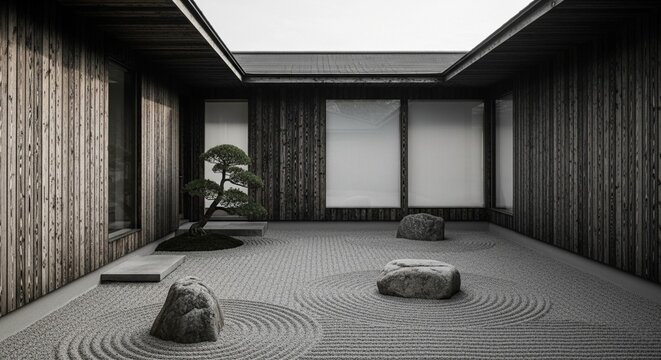 Modern Minimalist Japanese-Inspired Home Featuring Shou Sugi Ban Cladding and a Zen Rock Garden