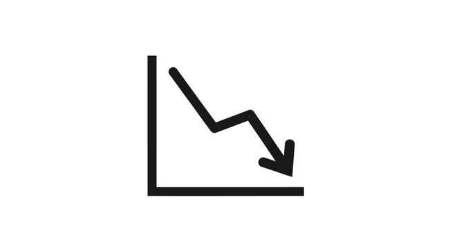 Downward Trend Line Graph Icon.