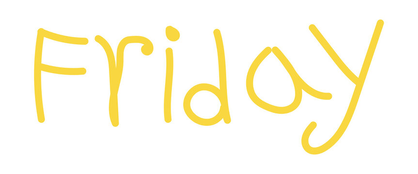 Friday handwritten typography vector text