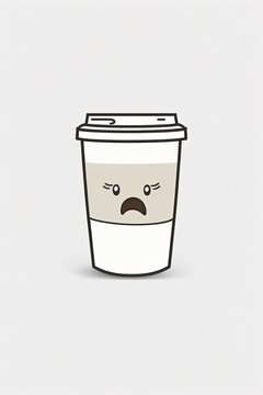 A minimalist espresso cup drawn in clean line art style on white background.