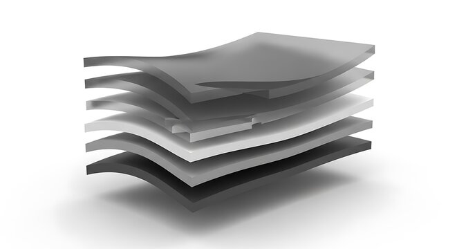 Stack of wavy translucent glass or plastic sheets