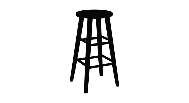 Bar stool silhouette against a white background