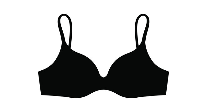 Black lingerie bra silhouette on a white background silhouette
