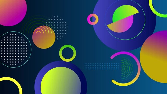 Abstract geometric circles gradient background animation