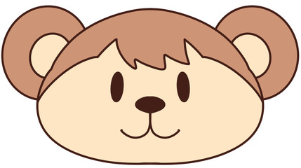 Cute brown monkey head face cartoon © Jirawan