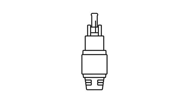A simple line art illustration of an optical fiber connector.