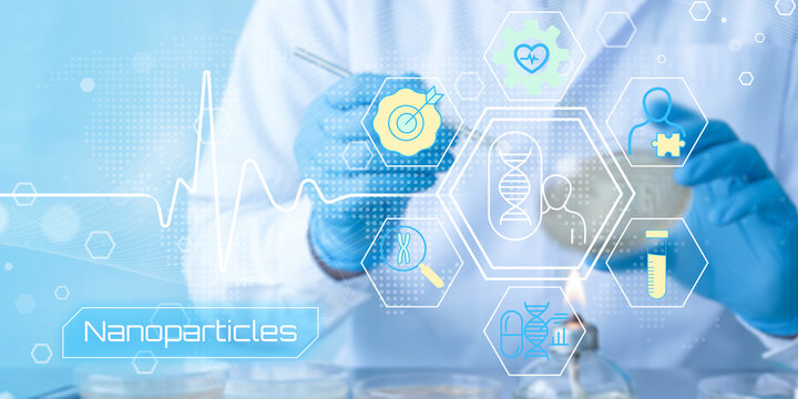 Scientist using nanoparticles technology in advanced medical research and healthcare innovation